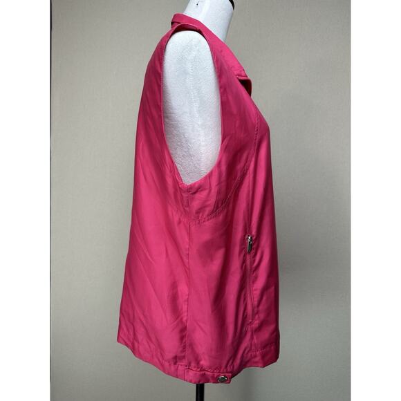 Liz Claiborne Womens Sz XL Pink Solid Sleeveless Zip Up Vest - Picture 4 of 16